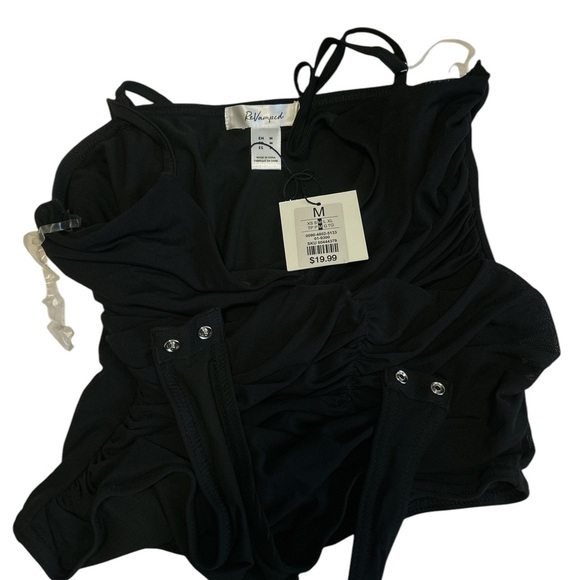 BNWT Revamped Black Ruched Bodysuit - Size Medium - Picture 3 of 4